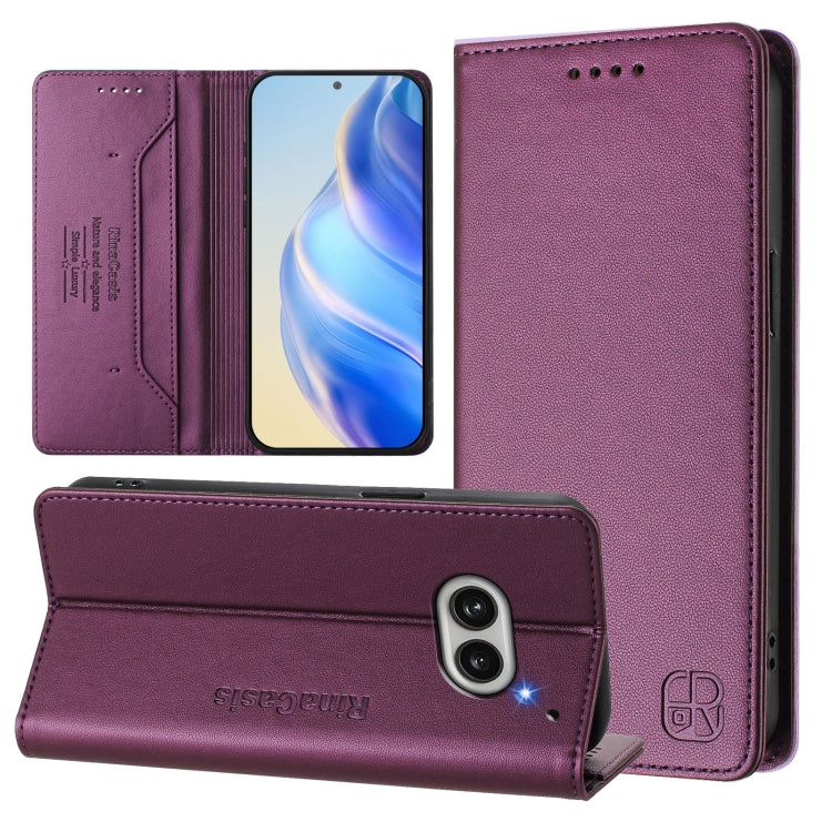 RC01 Dual-Folded Magnetic Suction RFID Leather Phone Case, For Nothing Phone 4a Pro, For Nothing Phone 4a, For Nothing CMF Phone 1, For Nothing Phone 2a