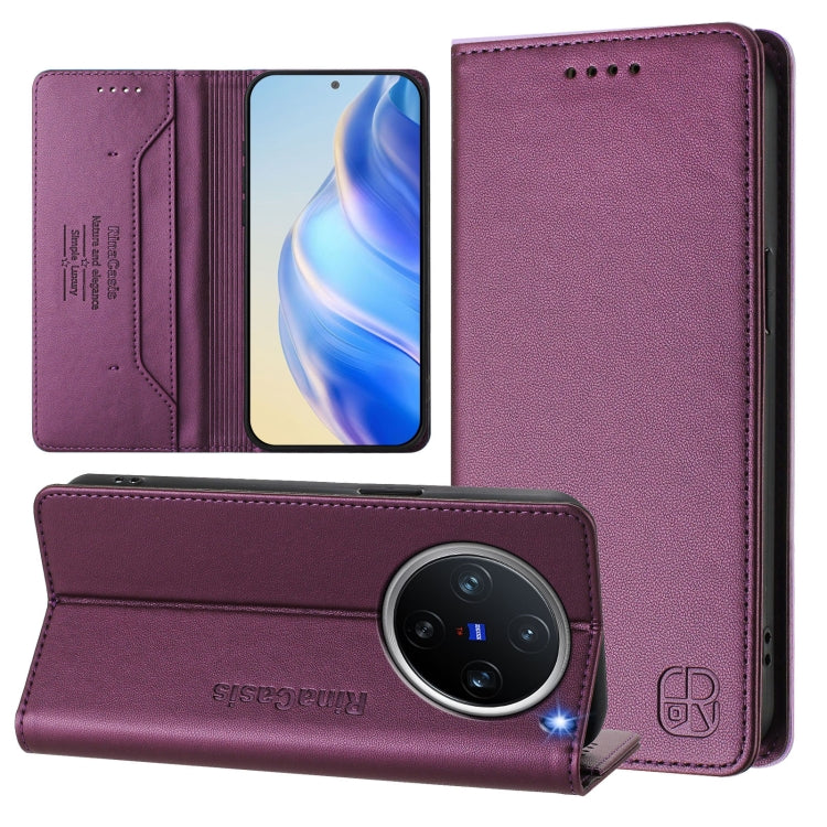 RC01 Dual-Folded Magnetic Suction RFID Leather Phone Case, For vivo S20 5G, For vivo S20 Pro 5G, For vivo Y300 5G, For vivo Y19s 4G Global, For vivo X200, For vivo X200 Pro mini