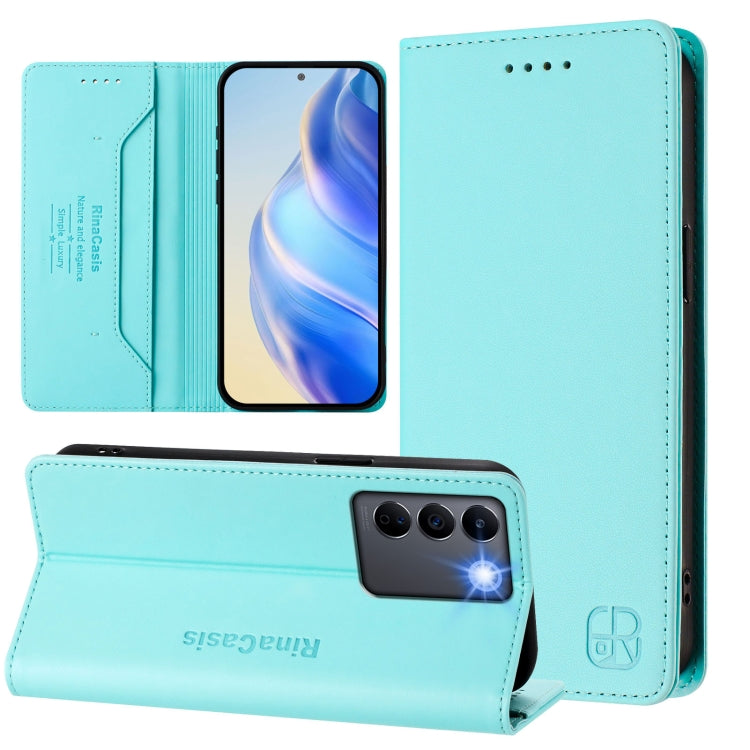 RC01 Dual-Folded Magnetic Suction RFID Leather Phone Case, For vivo V27 5G / V27 Pro Global, For vivo V27e 4G / T2 4G Global, For vivo Y72 5G / iQOO Z3 / Y52 5G, For vivo Y35 4G / Y22 4G / Y77 5G, For vivo Y55s 2023 5G / iQOO U5e 5G