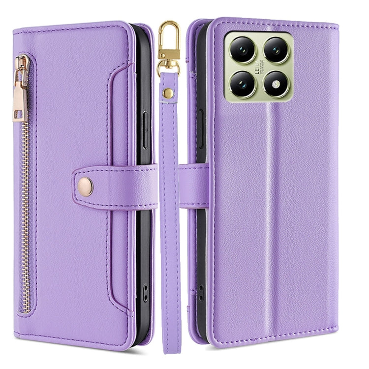 Sheep Texture Cross-body Zipper Wallet Leather Phone Case, For Xiaomi 17 Ultra, For Xiaomi 17 Pro Max, For Xiaomi 17 Pro, For Xiaomi 17, For Xiaomi Civi 5 Pro 5G, For Xiaomi 15 Ultra, For Xiaomi 14T Pro 5G, For Xiaomi 14T 5G