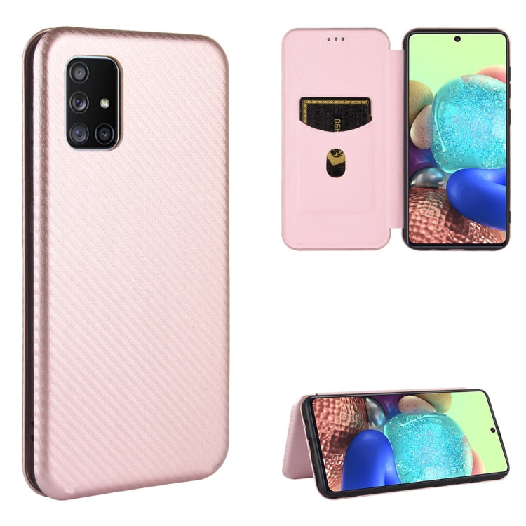 Carbon Fiber Texture Magnetic Horizontal Flip TPU + PC + PU Leather Case with Rope & Card Slot, For Samsung Galaxy A71 5G, For Samsung Galaxy A71, For Samsung Galaxy A90 5G, For Samsung Galaxy A91 / M80s / S10 Lite, For Samsung Galaxy M11
