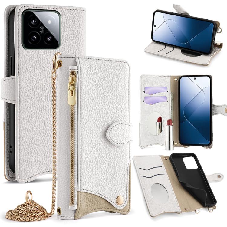 Crossbody Chain Fishtail Litchi Leather Phone Case, For Xiaomi 17 Pro Max, For Xiaomi 17 Pro, For Xiaomi 17, For Xiaomi Civi 5 Pro, For Xiaomi 15 Ultra, For Xiaomi 14