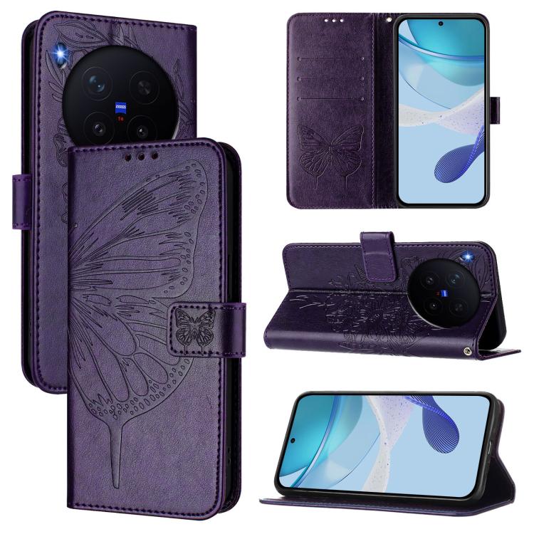 Embossed Butterfly Leather Phone Case, For vivo X300 FE 5G Russia / 5G Zeiss, For vivo X300s 5G, For vivo V70 FE 5G, For vivo Y21 5G 2026 Global / Y05 4G, For vivo X300 Ultra 5G, For vivo X300 Pro
