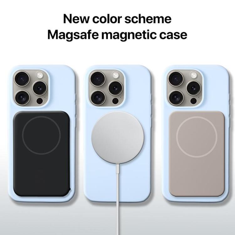 Large Hole Camera MagSafe Liquid Silicone Full Coverage Phone Case, For iPhone 15 Pro Max, For iPhone 15 Pro, For iPhone 15 Plus, For iPhone 15