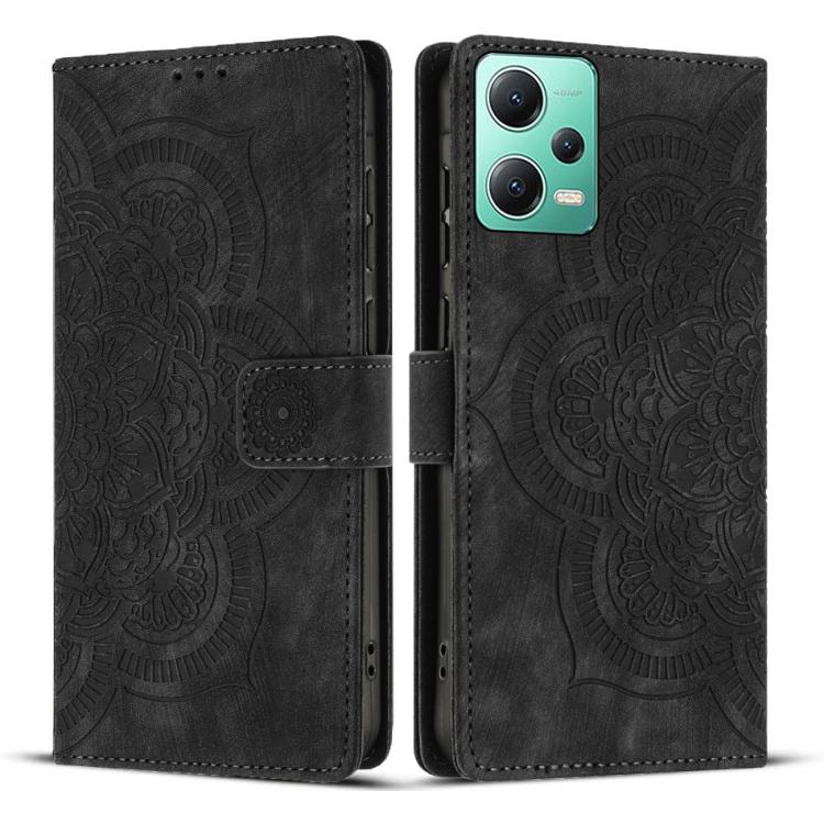Mandala Embossed Retro Frosted Leather Phone Case, For Xiaomi Poco X5 / Redmi Note 12 5G