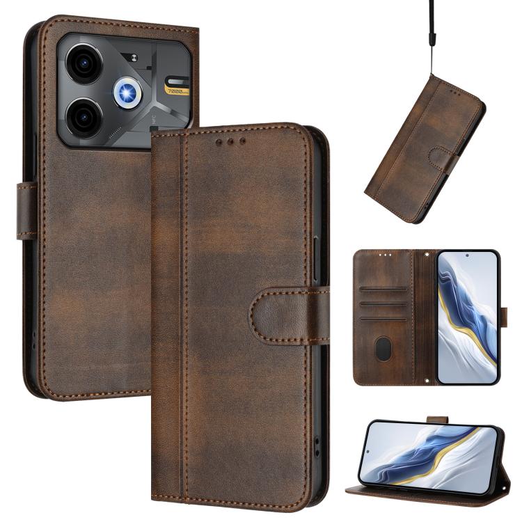 Line Splicing Buckle Retro Leather Phone Case, For Tecno Camon 40 Premier, For Tecno Camon 40 4G, For Tecno Spark 30C 5G / Pop 9 5G, For Tecno Camon 30S / 30S Pro, For Tecno Spark 30 Pro 4G, For Tecno Pova 6 Neo 5G / Spark 30 5G