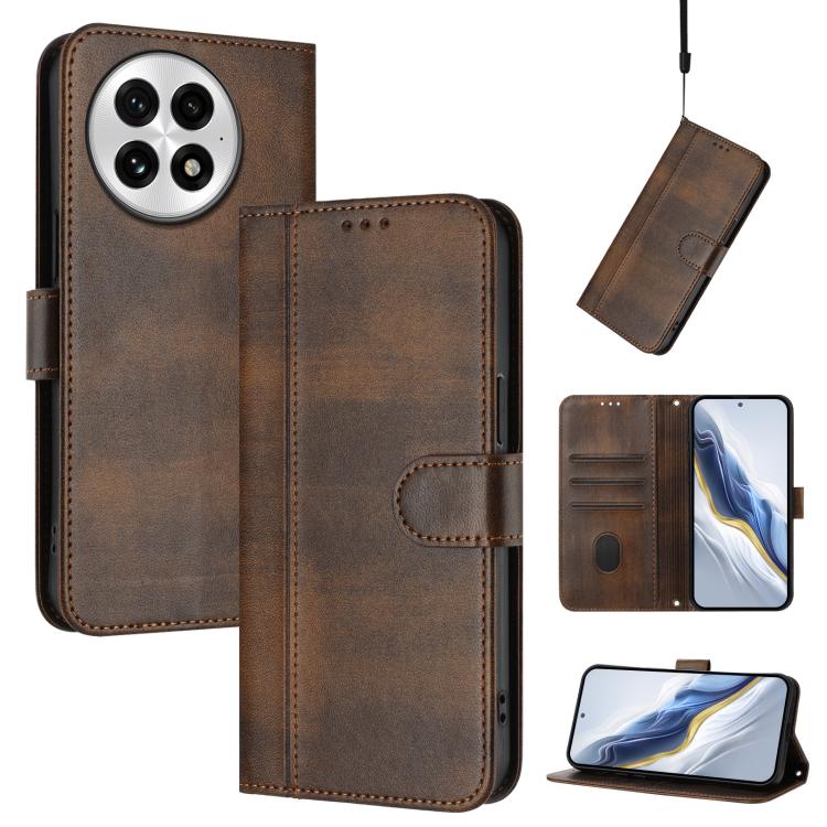 Line Splicing Buckle Retro Leather Phone Case, For OnePlus Turbo 6X Pro 5G, For OnePlus Turbo 6 / Turbo 6V, For OnePlus Ace 5 Ultra, For OnePlus Ace 5 Racing, For OnePlus 13R / OnePlus Ace 5 Pro, For OnePlus 13