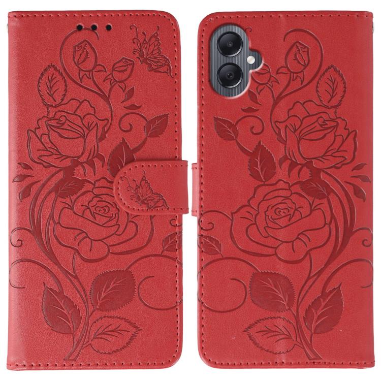 Rose Butterfly Embossed Leather Phone Case, For Samsung Galaxy A16 4G / 5G, For Samsung Galaxy A05