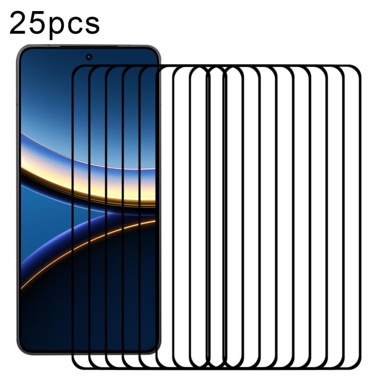 25pcs 3D Curved Edge Full Screen Tempered Glass Film, For Xiaomi Poco M8 Pro 5G, For Xiaomi Poco M8 5G, For Xiaomi Poco F7