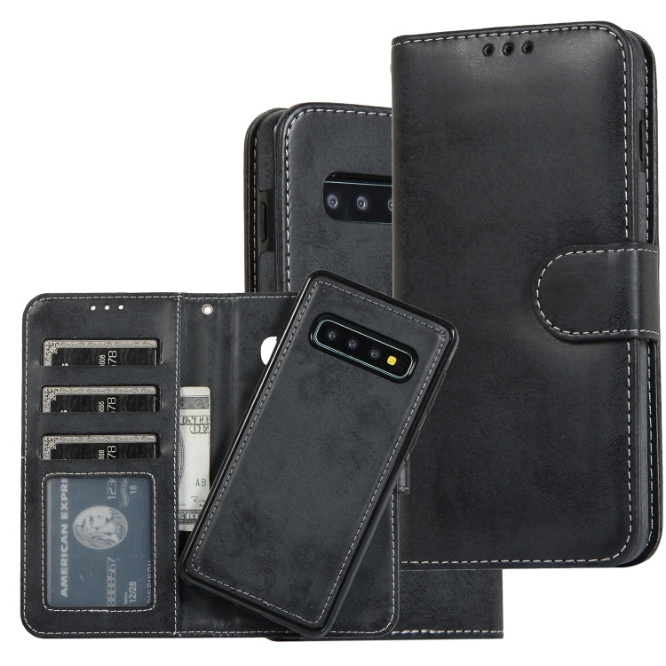 Retro 2 in 1 Detachable Magnetic Horizontal Flip TPU + PU Leather Case with Holder & Card Slots & Photo Frame & Wallet, For Samsung Galaxy S10, For Samsung Galaxy S10e, For Samsung Galaxy S10+, For Samsung Galaxy S20, For Samsung Galaxy S20+