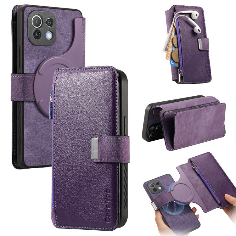 CaseNeo MagSafe RFID Anti-theft Zipper Wallet Retro Leather Phone Case, For Xiaomi 14T, For Xiaomi 13T / 13T Pro 5G, For Xiaomi Mi 11T / 11T Pro 5G, For Xiaomi Mi 11 Lite