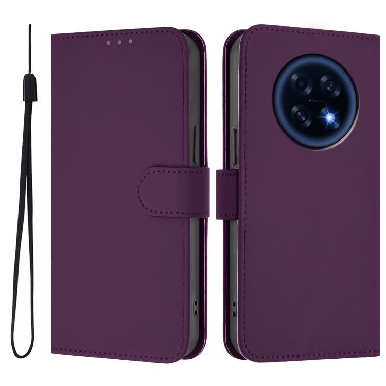 Skin Feel Solid Color Leather Phone Case with Lanyard, For OPPO Find X9, For OPPO A6 GT 5G