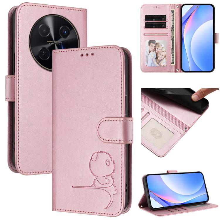 Litter Panda Embossing RFID Leather Phone Case with Lanyard, For Huawei nova 12i / nova 13i 4G, For Huawei Mate 70 Pro, For Huawei Mate 70, For Huawei nova 13 Pro, For Huawei nova 12 / nova 13, For Huawei Pura 70 Pro / 70 Pro+, For Huawei nova 12s
