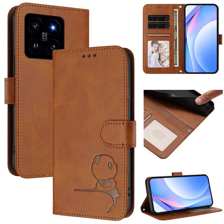 Litter Panda Embossing RFID Leather Phone Case with Lanyard, For Xiaomi Poco F6, For Xiaomi Poco F7, For Xiaomi Poco F6 Pro, For Xiaomi Poco X6 Neo, For Xiaomi Poco X6 Pro, For Xiaomi 14 Ultra, For Xiaomi 14 Pro, For Xiaomi 14