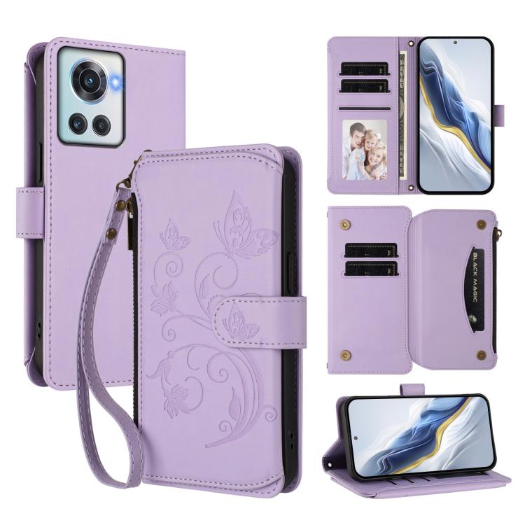 Butterfly Love Flower Multi-card Zipper Wallet Leather Phone Case, For OnePlus 11R 5G / Ace 2 5G, For OnePlus 11, For OnePlus Nord N300, For OnePlus 10T 5G / Ace Pro 5G, For OnePlus Nord 2T, For OnePlus 10R / Ace