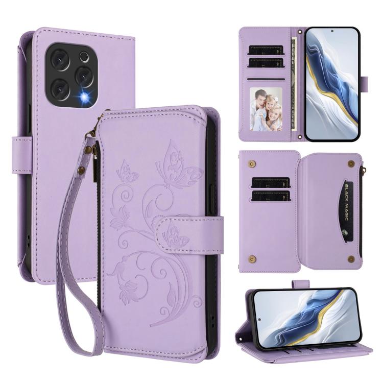 Butterfly Love Flower Multi-card Zipper Wallet Leather Phone Case, For Doogee Note 56 / Note 56 Pro, For Doogee N60 Pro, For Doogee Note 59 / Note 59 Pro, For Doogee Note 58 / Note 58 Pro, For Doogee Blade GT, For Doogee N55 / N55 Plus