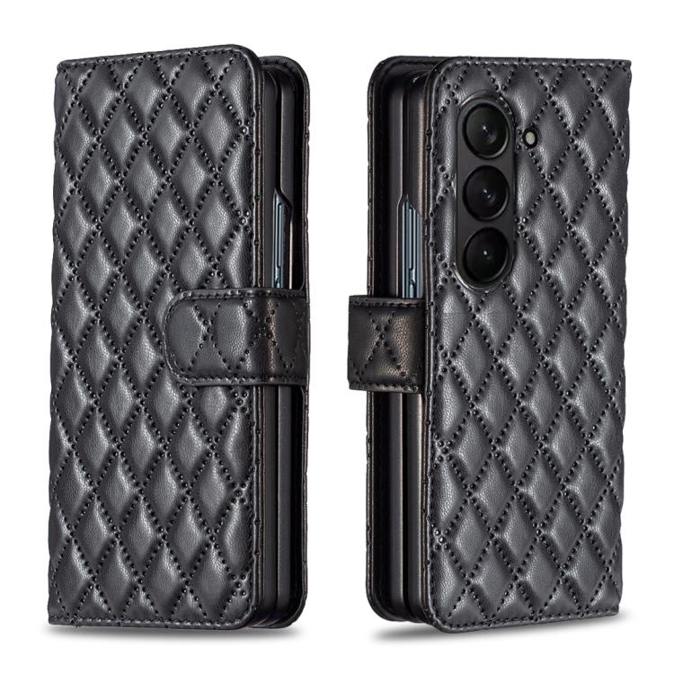 Diamond Lattice Wallet Flip Leather Phone Case, For Galaxy Z Fold8 5G, For Galaxy Z Fold8 Ultra 5G, For Samsung Galaxy Z Fold7, For Samsung Galaxy Z Fold6, For Samsung Galaxy Z Fold5