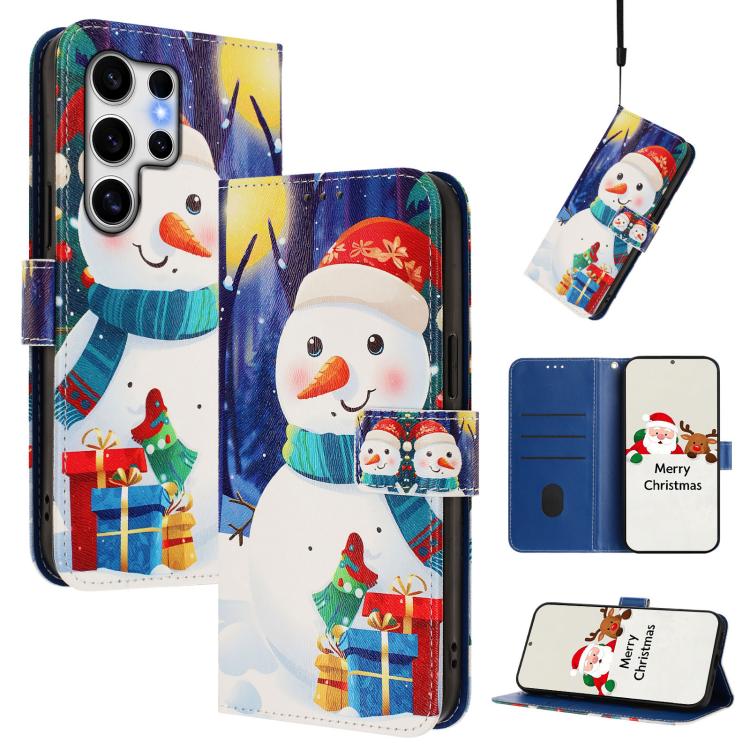 Christmas Series Buckle Leather Phone Case with Hand Strap, For Samsung Galaxy S25 Ultra 5G, For Samsung Galaxy S24 FE 5G, For Samsung Galaxy Xcover7 Pro, For Samsung Galaxy Xcover7 5G, For Samsung Galaxy S24 Ultra 5G, For Samsung Galaxy S23 FE 5G