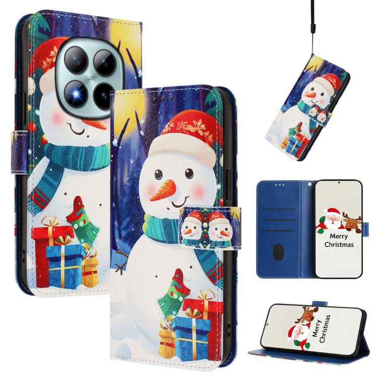 Christmas Series Buckle Leather Phone Case with Hand Strap, For Redmi Note 15 Pro+ 5G 163.3mm/Poco M8 Pro 5G, For Redmi Note 15 5G / 4G 164mm / Poco M8 5G, For Redmi 15C 5G / 4G EU 173mm / Poco C85 5G, For Xiaomi Poco M7 4G 169mm