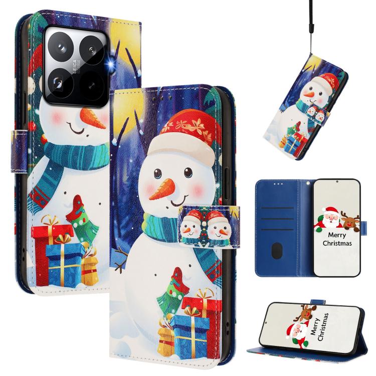Christmas Series Buckle Leather Phone Case with Hand Strap, For Xiaomi 15T Pro 5G, For Xiaomi 15T 5G, For Xiaomi 15S Pro 5G, For Xiaomi Poco F7 / Redmi Turbo 4 Pro, For Xiaomi Poco F7 Ultra / Redmi K80 Pro, For Xiaomi Poco F7 Pro / Redmi K80