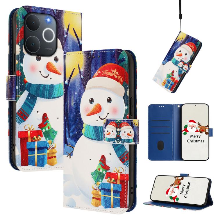 Christmas Series Buckle Leather Phone Case with Hand Strap, For Realme C71 4G India / Note 70 4G, For Realme C85 5G / 15x 5G India, For Realme P4 Pro 5G, For Realme P4 5G, For Realme 15T 5G Global, For Realme 15 / 15 Pro 5G Global