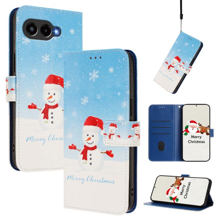 Christmas Series Buckle Leather Phone Case with Hand Strap, For T-Mobile Revvl 8 5G