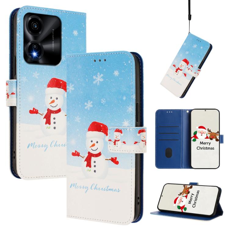 Christmas Series Buckle Leather Phone Case with Hand Strap, For Honor Magic8 Pro, For Honor Magic8, For Honor Play 70 Plus, For Honor X5c Plus