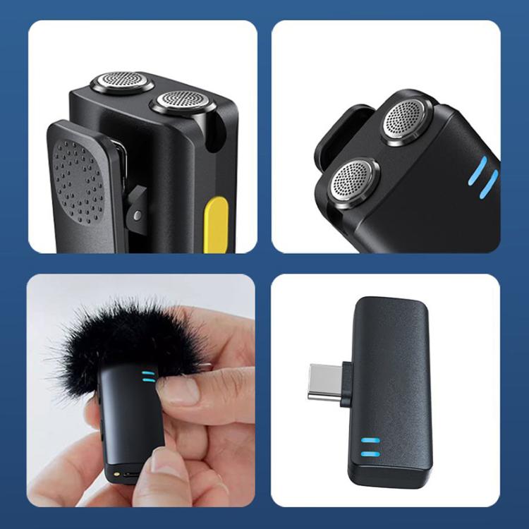 K15 2 in 1 Mini Lavalier Wireless Microphone, Type-C Plug, 8 Pin Plug