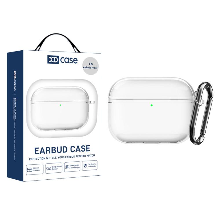 XDcase Transparent TPU Earbud Protective Case with Carabiner, For AirPods 5 / 4, For AirPods Pro 3, For AirPods Pro 2 / 1