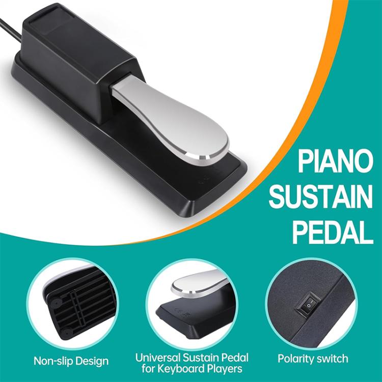 6.35mm Connector Piano Sustain Pedal MIDI Synthesizer Pedal, Cable Length: 1.85m, Cable Length: 1.85m