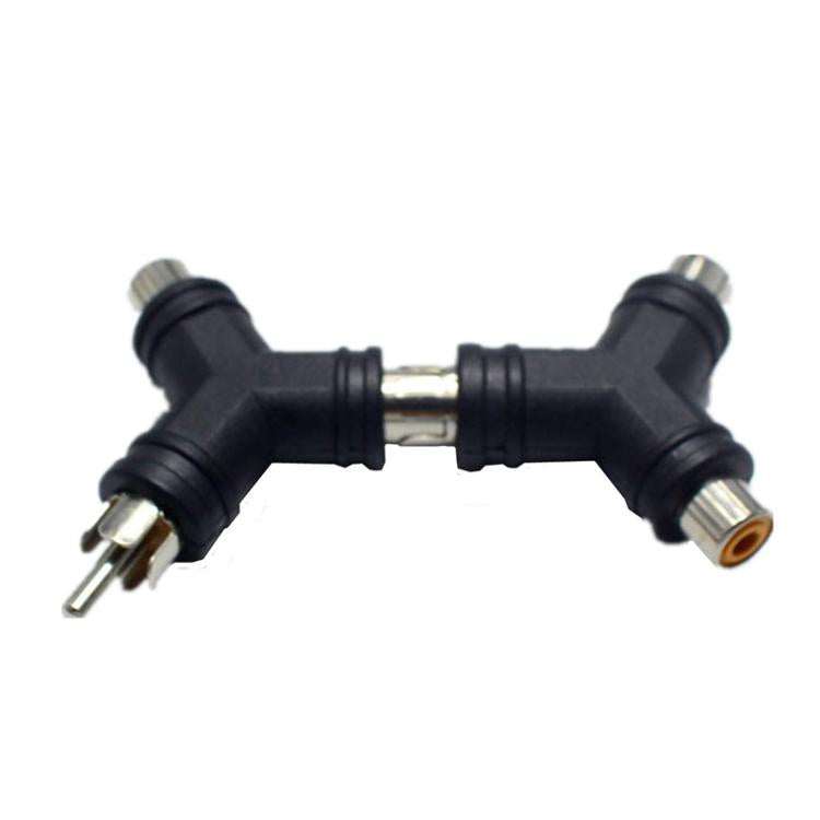 Y-type RCA Male to 2RCA Female AV RCA Tee Video Adapter, RCA Male to 2RCA Female