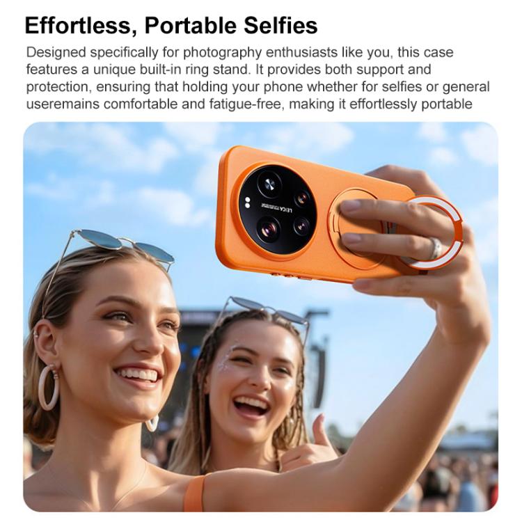 Boundless Series Rock Sand Magnetic Phone Case with 360 Degree Rotating Alloy Stand, For Xiaomi 17 Ultra, For Xiaomi 17 Pro Max, For Xiaomi 17 Pro, For Xiaomi 17