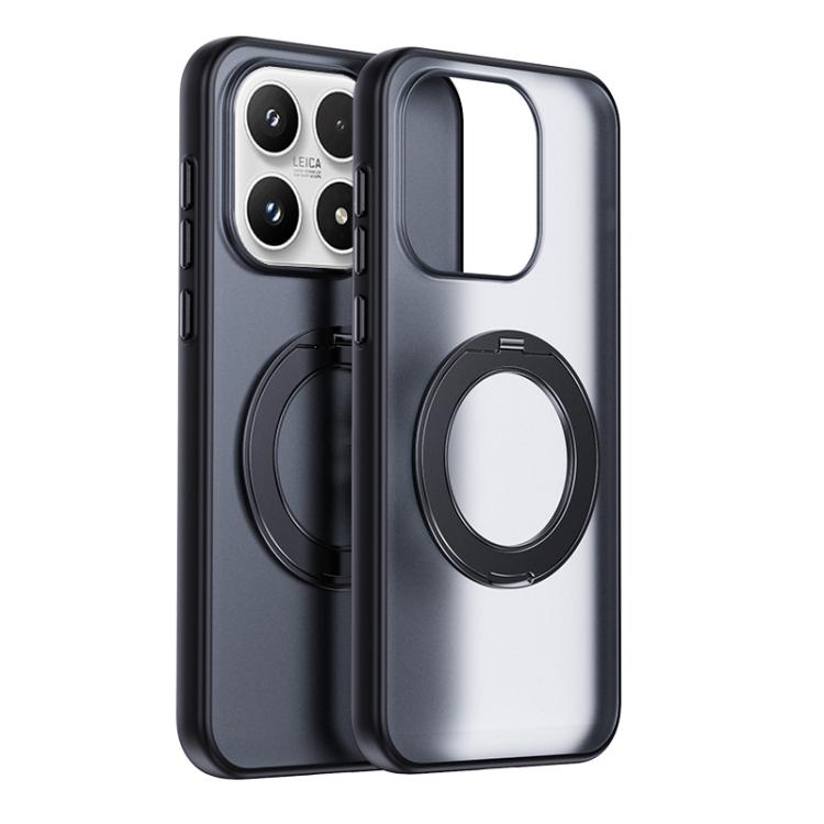 Boundless Transparent Series Skin Feel Frosted Clear Magnetic Phone Case with Rotating Holder, For Xiaomi 17 Pro Max, For Xiaomi 17 Pro, For Xiaomi 17