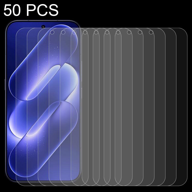 50 PCS/Pack 0.18mm High Aluminum Tempered Glass Film, Support Fingerprint Unlocking, For Xiaomi 18 Pro Max 5G, For Xiaomi 18 Pro 5G, For Redmi K100 Pro Max 5G, For Xiaomi Poco F9 Ultra 5G, For Xiaomi Poco F9 Pro 5G, For Redmi K90 Ultra 5G