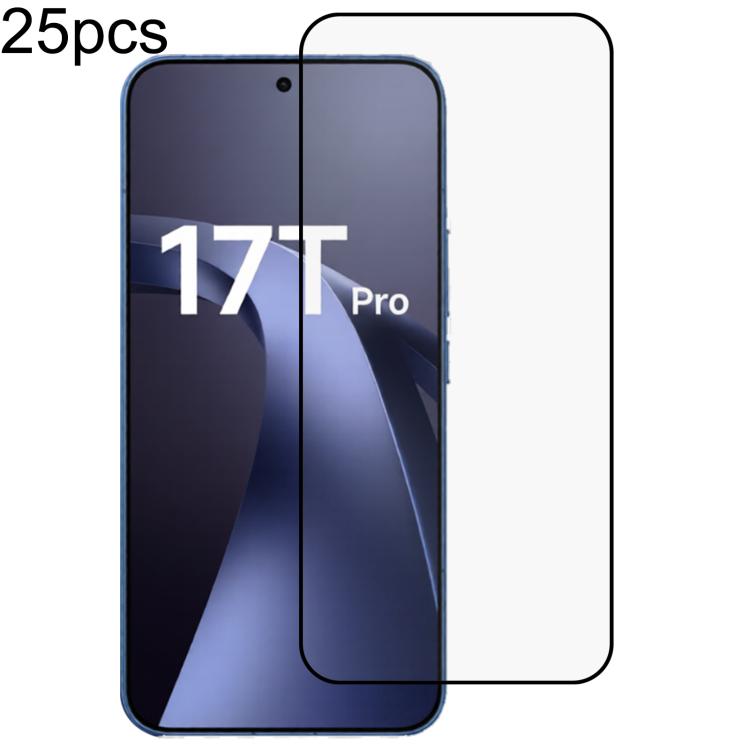 25pcs High Aluminum Full Screen Silk Printing Tempered Glass Film, Support Fingerprint Unlocking, For Xiaomi 17 Max 5G, For Redmi K90 Max 5G, For Xiaomi 17T Pro 5G