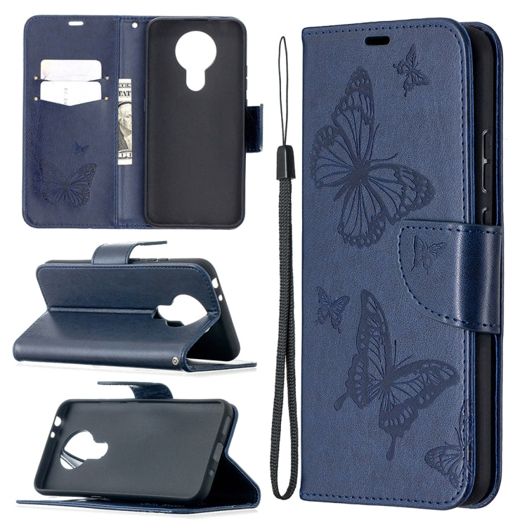 Two Butterflies Embossing Pattern Horizontal Flip Leather Case with Holder & Card Slot & Wallet & Lanyard, For Xiaomi Mi 10T 5G, For Xiaomi Mi 10T Lite 5G, For Xiaomi Poco X3, For Nokia 2.4, For Nokia 3.4