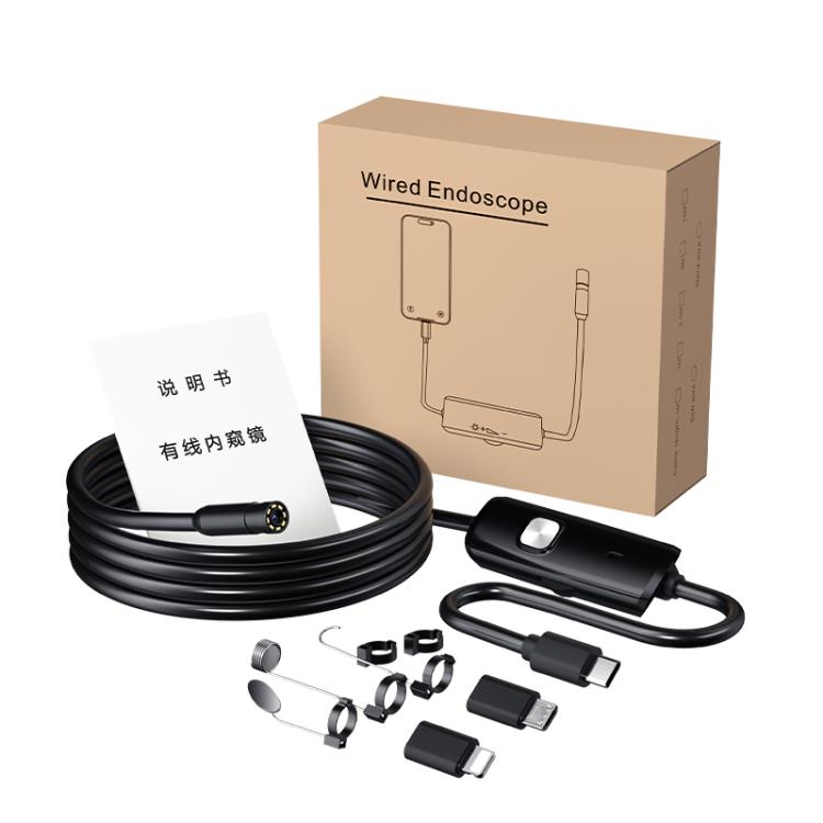 AN112T Type-C, Micro USB and 8 Pin IP67 8LEDs 8mm Industry Digital Endoscope, 1m Hard Cable, 2m Hard Cable, 3.5m Hard Cable, 5m Hard Cable, 10m Hard Cable