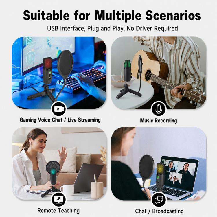 X502 High Sampling USB Condenser Microphone Tripod Set, X502 Microphone Tripod Set