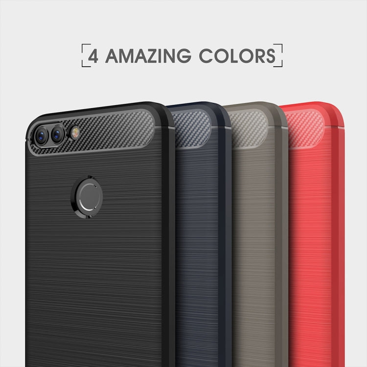 For Huawei P smart / Enjoy 7S Brushed Texture Carbon Fiber Shockproof TPU Protective Back Case, For Huawei P smart / Enjoy 7S, Huawei P smart / Enjoy 7S, For P smart / Enjoy 7S