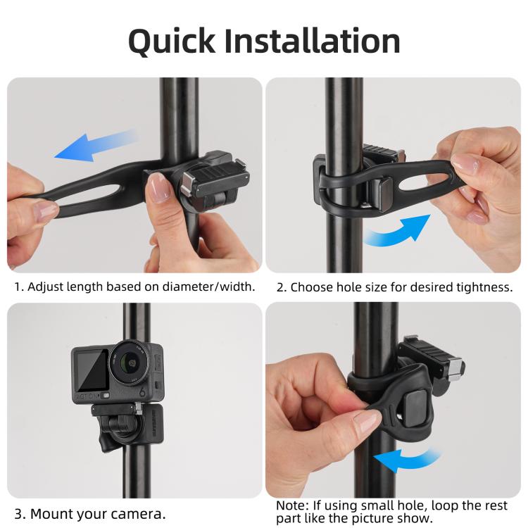 Sunnylife Magnetic Quick-Release Flexible Mount Series 360 Strap Wrap Band Mount Bike Tube Clip Holder For Insta360 X4 Air / X5 / Ace / Ace Pro 2 / 1, For Insta360 X4 Air / X5 / Ace / Ace Pro 2 / 1