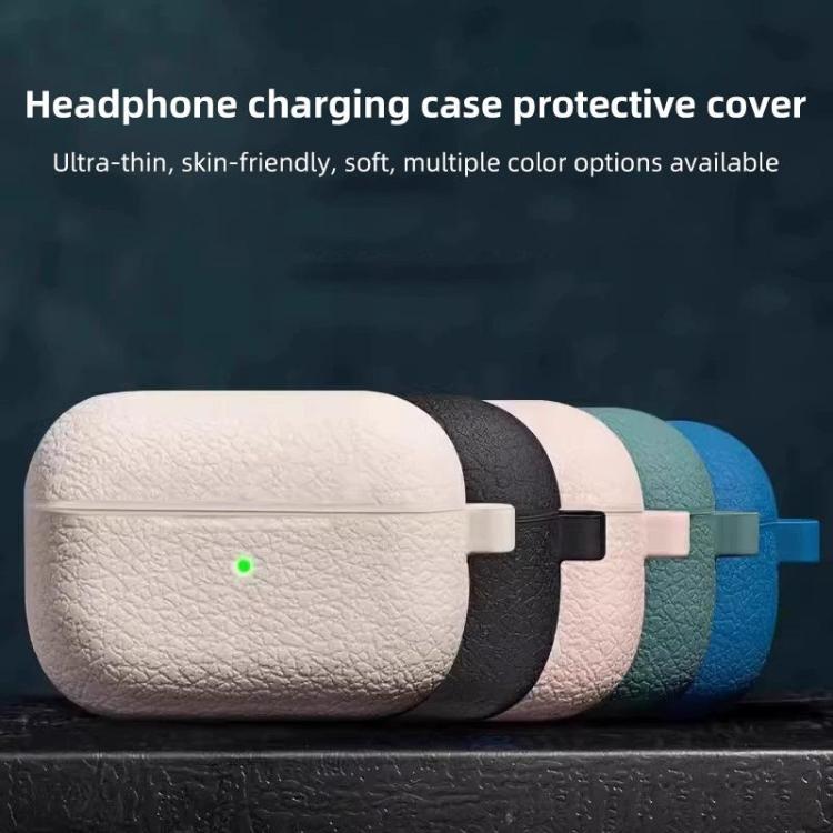 For AirPods Pro Litchi Texture Silicone Wireless Earphone Protective Case