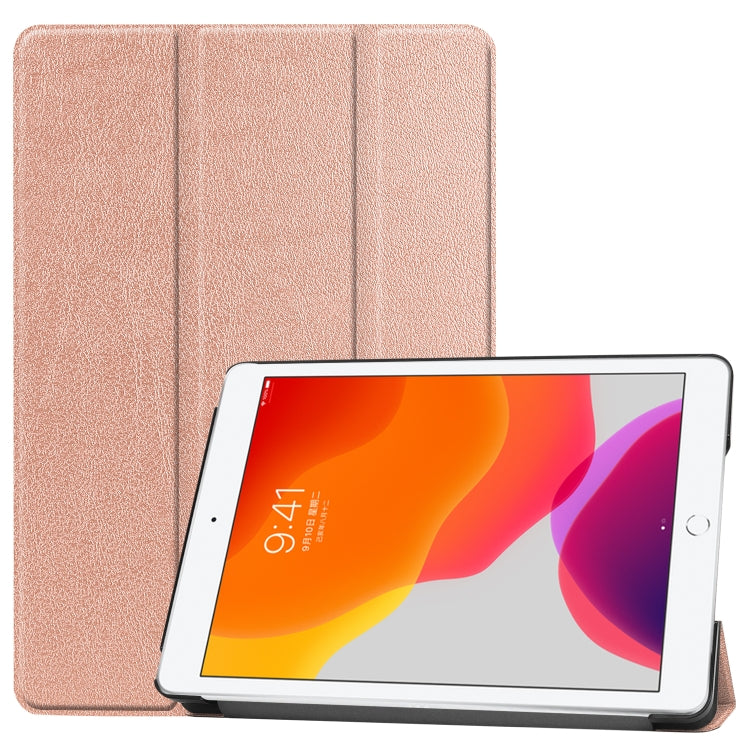 For iPad 10.2 Custer Texture Horizontal Flip Smart PU Leather Case with Sleep / Wake-up Function & Three-folding Holder, For iPad 10.2