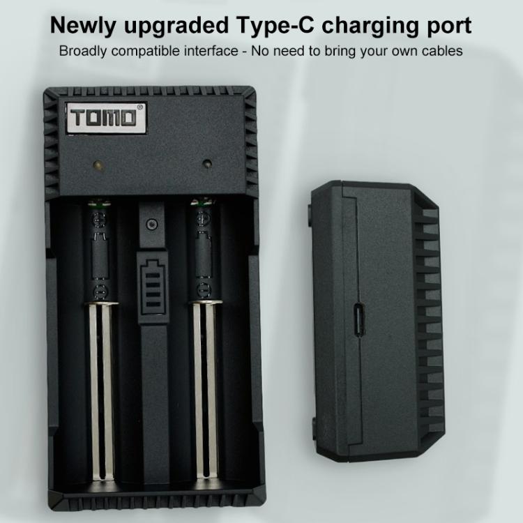 TOMO V6-2 USB Smart Battery Charger with Indicator Light for 18650 / 18500 / 17650 / 16340 / 14500 / 10500 Li-ion Battery / AA / AAA Battery, TOMO V6-2