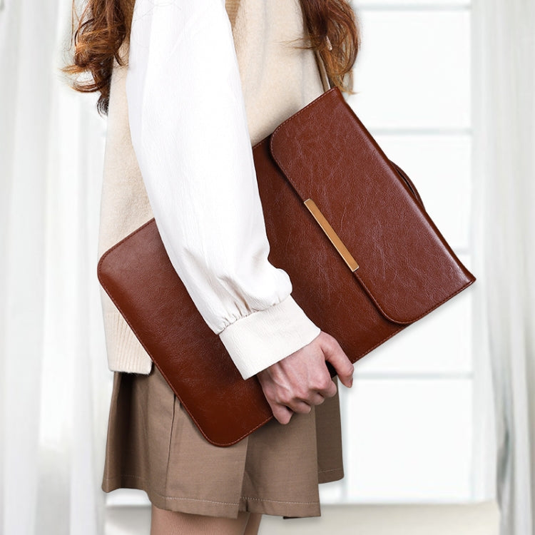 13.3 inch Laptop 2 in 1 PU Leather Sleeve Liner Bag with Mouse Storage Bag