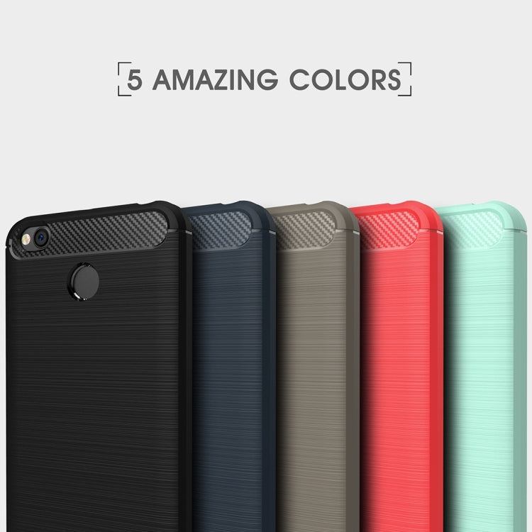 For Xiaomi Redmi 4X Brushed Carbon Fiber Texture Shockproof TPU Protective Cover Case , For Redmi 4X, Redmi 4X