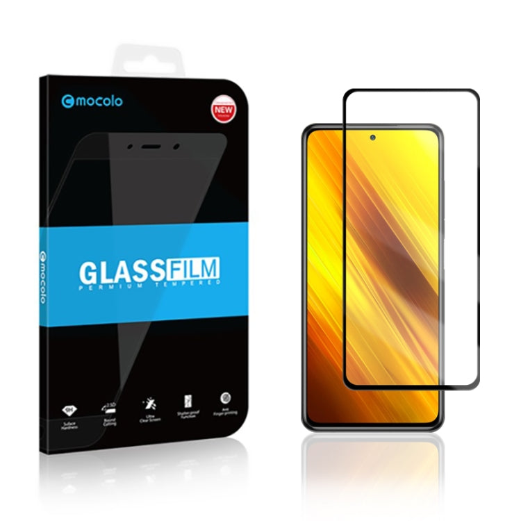 mocolo 0.33mm 9H 2.5D Full Glue Silk Print Tempered Glass Film for Xiaomi POCO X3 NFC, Support Fingerprint Unlock, For Xiaomi POCO X3 NFC