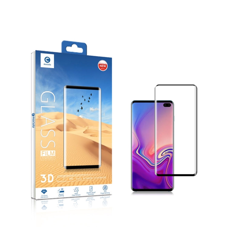 mocolo 0.33mm 9H 3D Round Edge Tempered Glass Film for Galaxy S10+, Fingerprint Unlock Is Not Supported , For Samsung Galaxy S10+