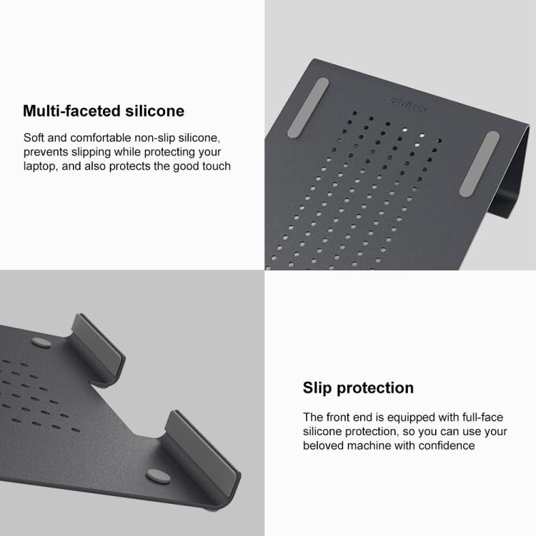 Aluminum Cooling Stand for Laptop, Suitable for Mac Air, Mac Pro, iPad, and Other 11-17 inch Laptops, Aluminum Stand Grey