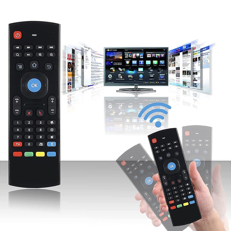 MX3-L Voice without Backlit 2.4GHz Fly Air Mouse Wireless Keyboard Remote Control, Voice without Backlit