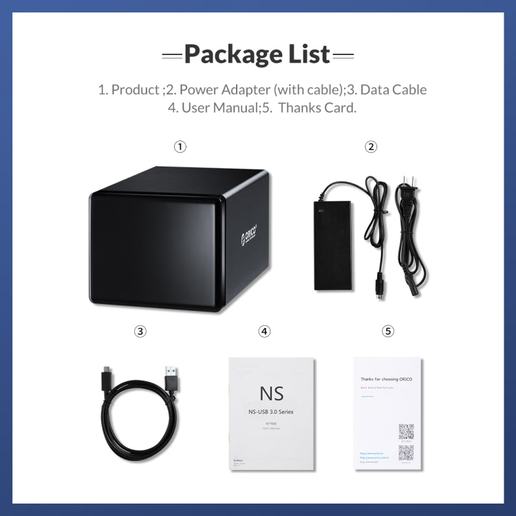 ORICO NS500U3 3.5 inch 5 Bay USB 3.0 Hard Drive Enclosure, NS500U3